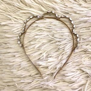 By Katriin Victoria Crystal Arch Headpiece in Gold